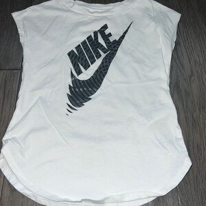 Girls Nike cut off sleeve glitter like Nike logo T-shirt